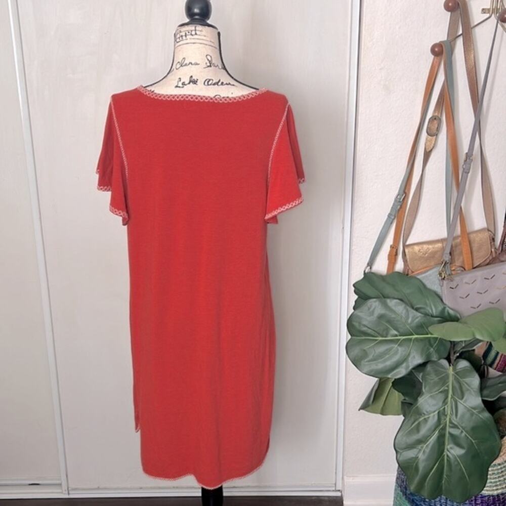 Max Studio Weekend Rust Flutter Sleeve Embroidere… - image 7